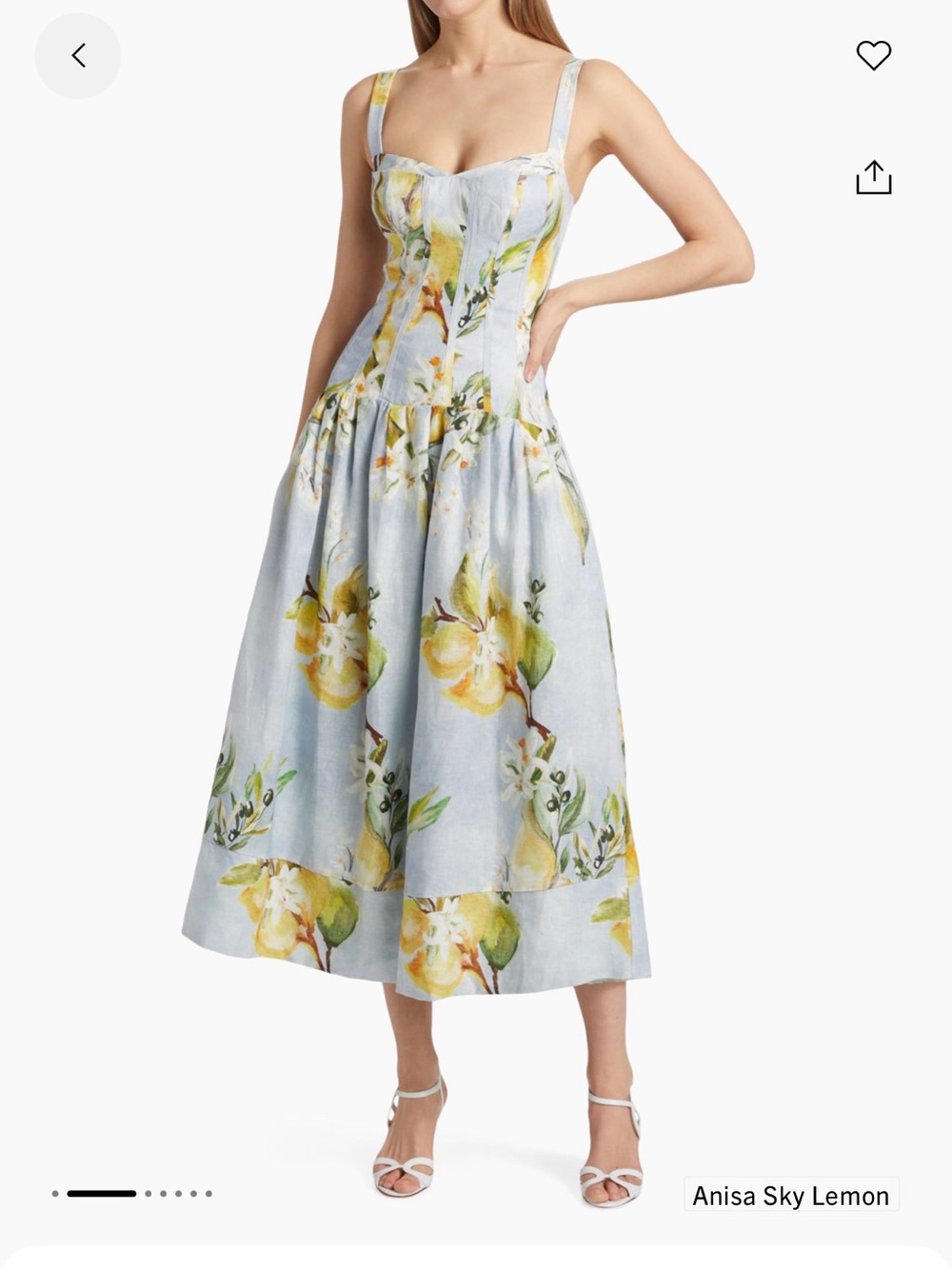 NICHOLAS the label Makenna drop waist Blue and Lemon Floral Bustier